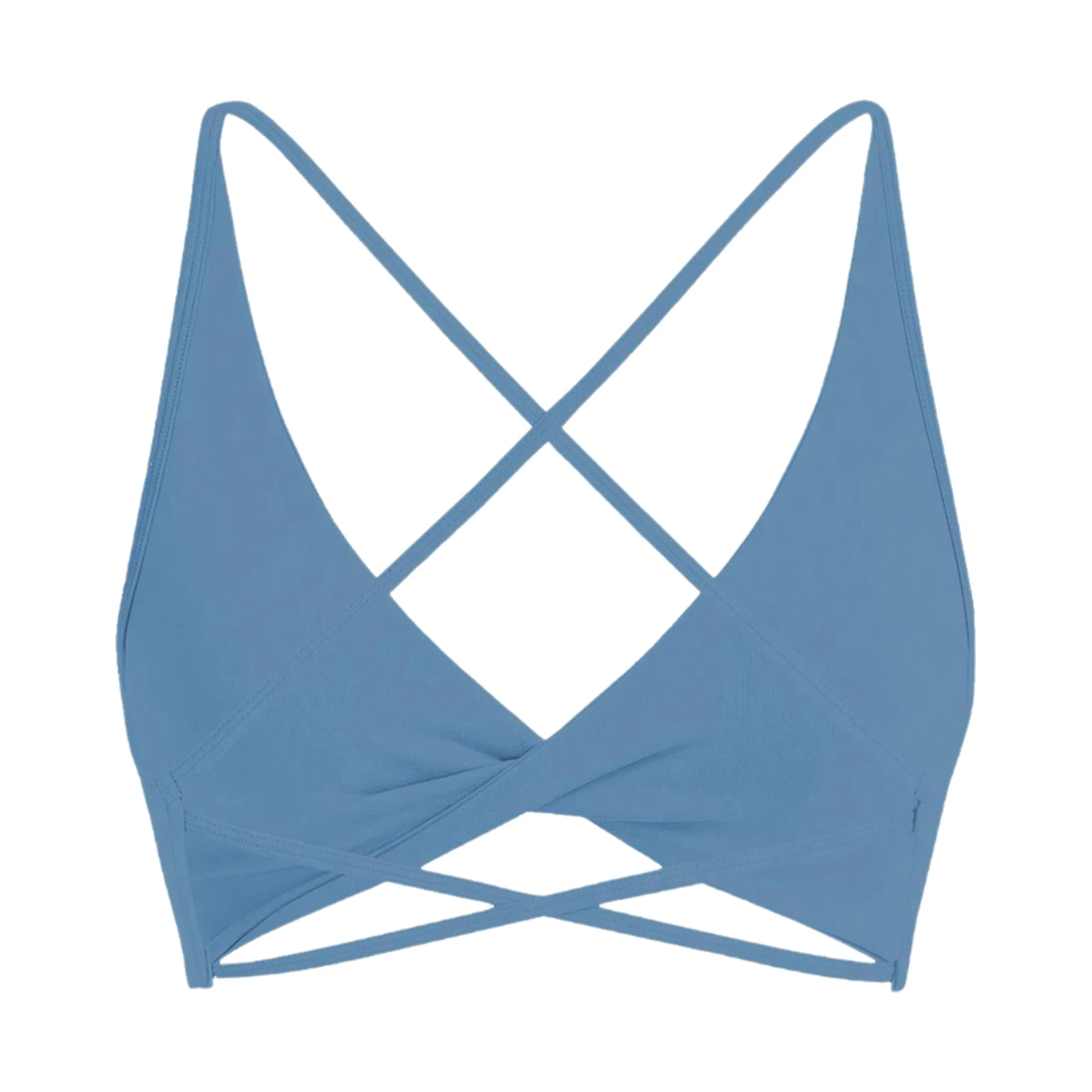 女性用ヨガブラ ジム ワークアウト フィットネス スポーツウェア ツイストフロント スポーツブラ スパゲッティストラップ クリスクロスバック キャミソール ノースリーブベスト