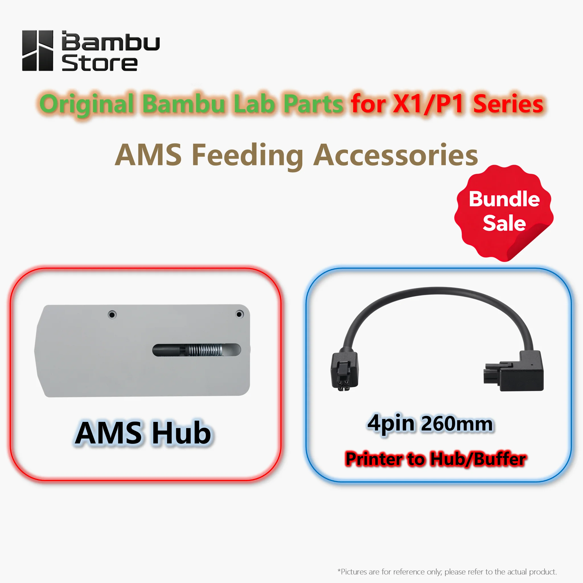 Original Bambu Lab AMS Hub for X1/P1 Series AMS 2 Pro, Replace Buffer, Expand AMS from 1 to 4 Units for 3D Multi-Color Printing