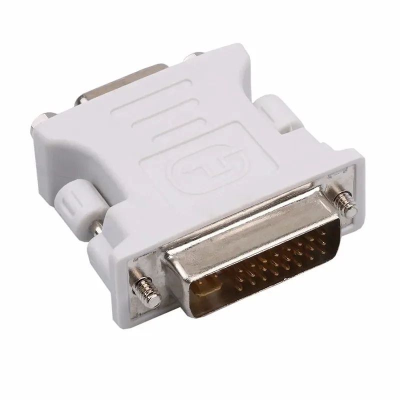 5 unids/lote DVI-I 24 + 5 pines DVI macho a VGA hembra Adaptador convertidor de vídeo para PC portátil HDTV LCD DVD proyector de ordenador