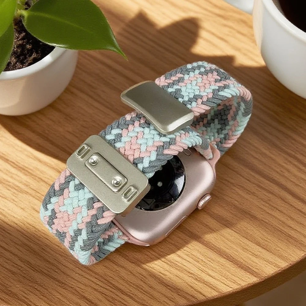 Correa für Apple Watch 10 46 mm 42 mm 9 8 7 45 mm 41 mm SE 6 5 4 44 mm 40 mm Band iWatch Ultra 49 mm 3 38 mm Nylon-Magnetverschluss