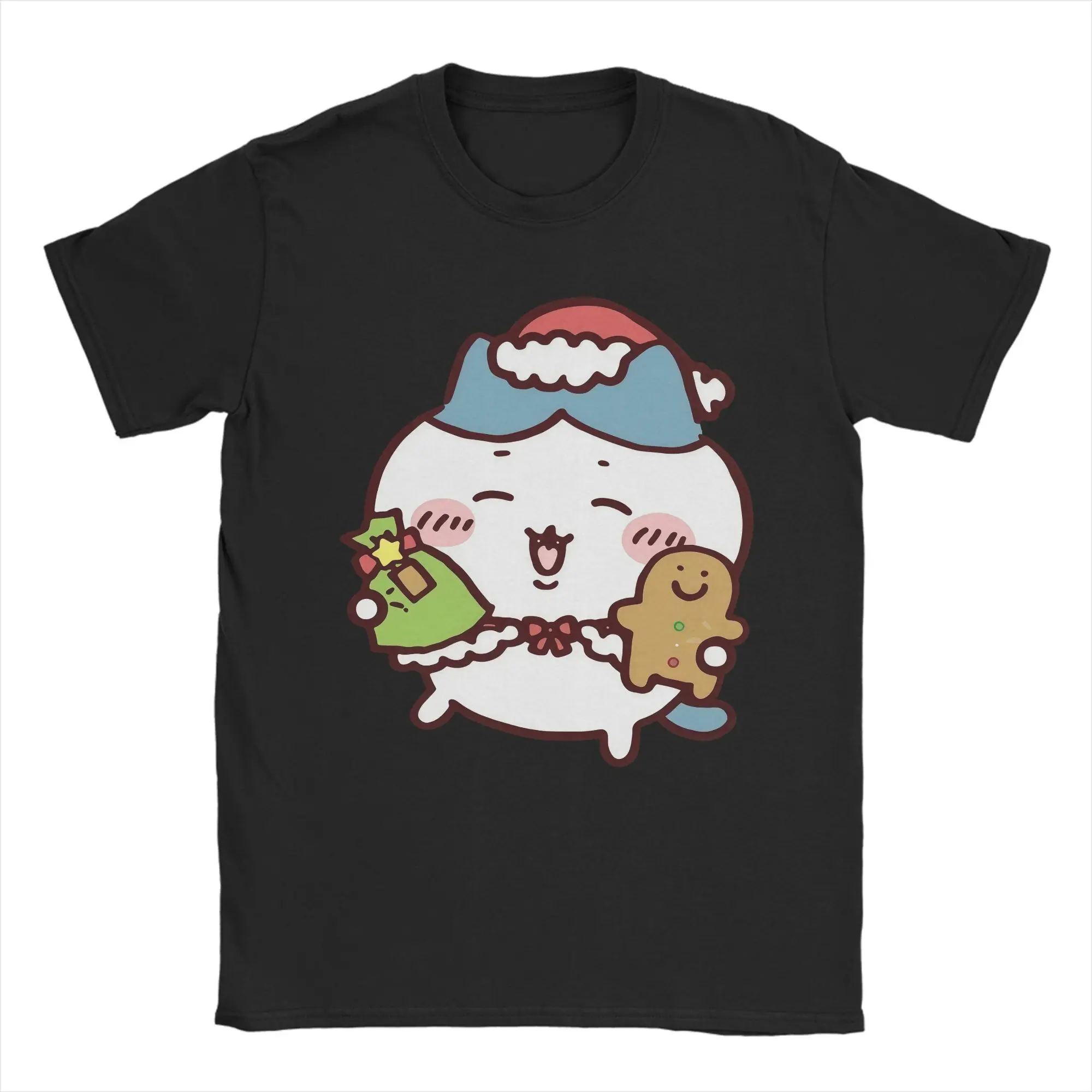 

Men's Chiikawa Hachiware Merry Christmas T Shirts Pure Cotton Clothes Funny Short Sleeve Round Neck Tee Shirt Original T-Shirt