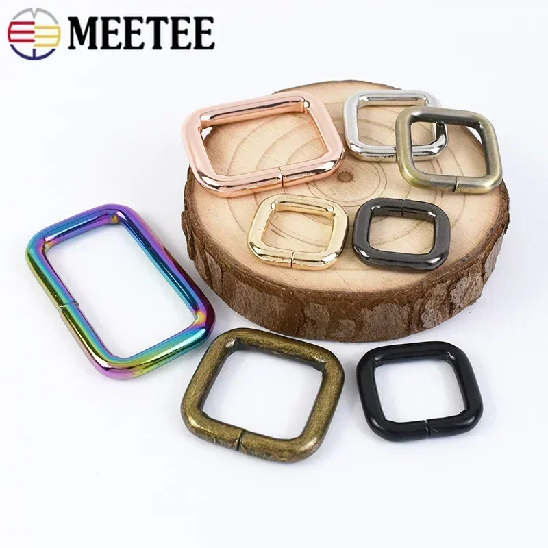 5Pcs Meetee 13-50mm Rectangle Metal O D Ring Buckles for Bags Webbing Belt Strap Shoes Adjuste DIY Hardware Sewing Accessories