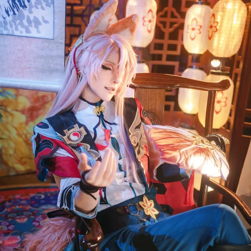 2025 yiyi Game Honkai: Star Rail Jiaoqiu Cosplay Costume Wig Tail Anime Ancient Chinese Style Character Party Roleplay Comic Con