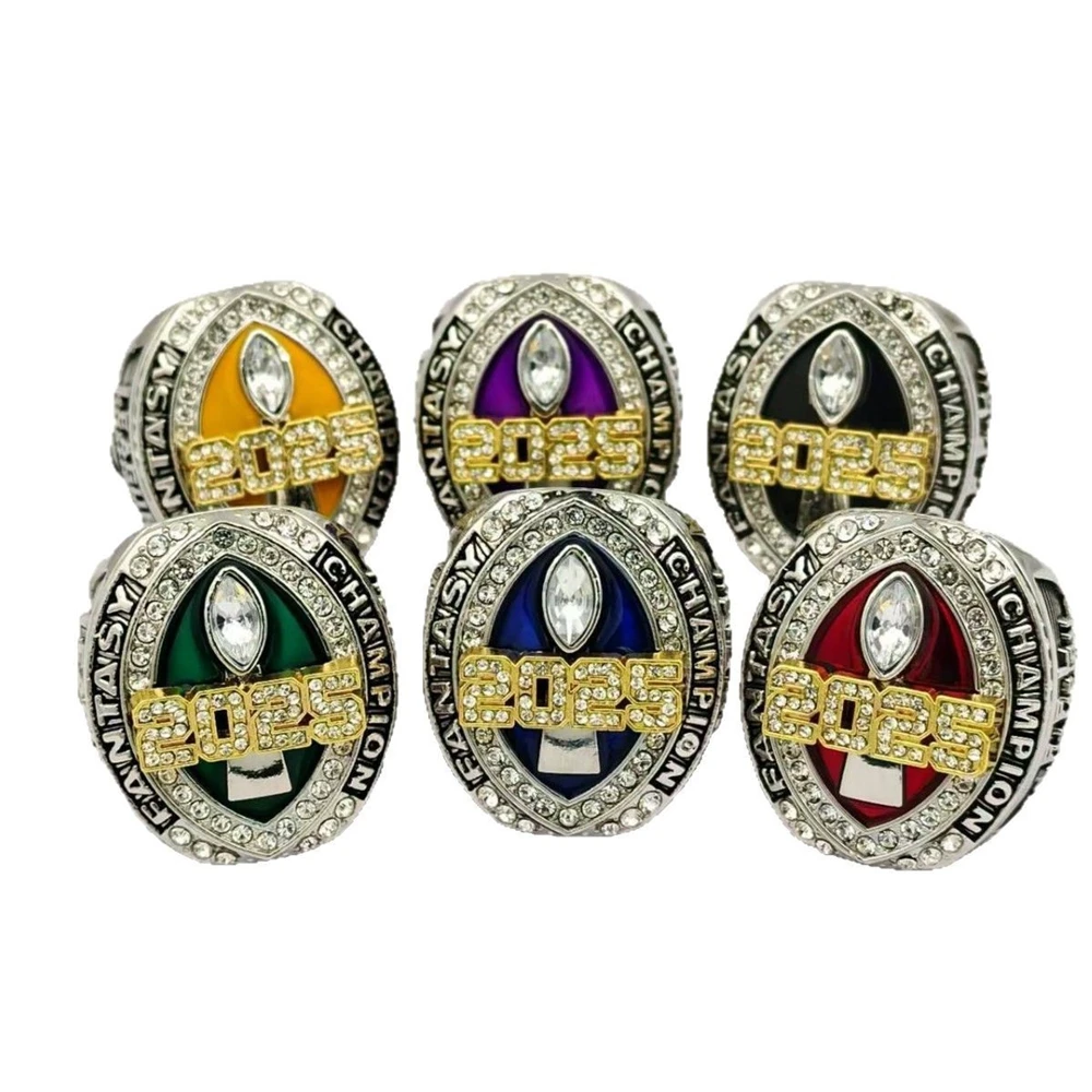 2025 Fantasy Football Championship Ring League Champion Trophy Rings Premium Award for Winner Mens Commemorative Gift