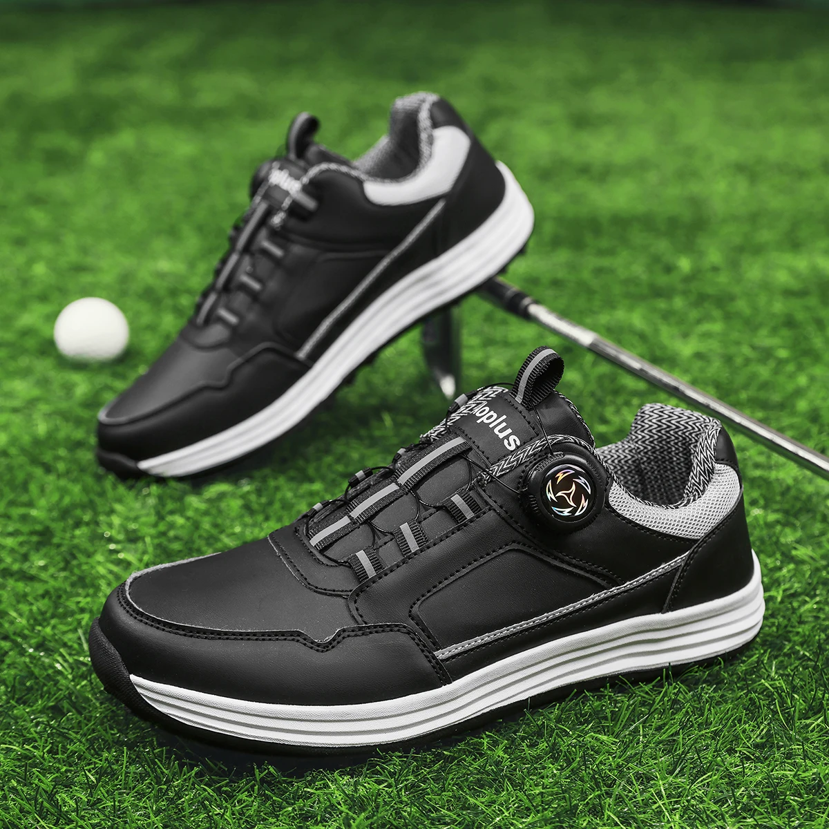 Unisex-Golfschuhe ohne Spikes, wasserdicht, rutschfeste Gummisohle, atmungsaktive, gepolsterte Sneaker für Golfplatz- und Outdoor-Training – Detail 7