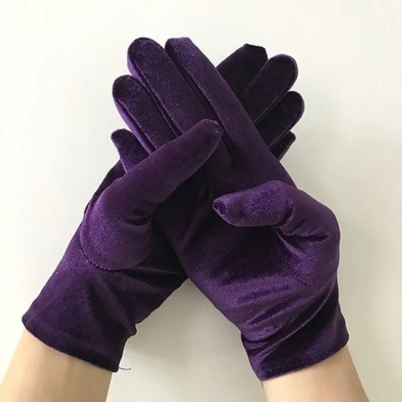 Autumn Winter Warm Velvet Gloves Solid Color Driving Goves Fashion Etiquette Mittens Quality Elastic Outdoor Goves Velvet Gloves