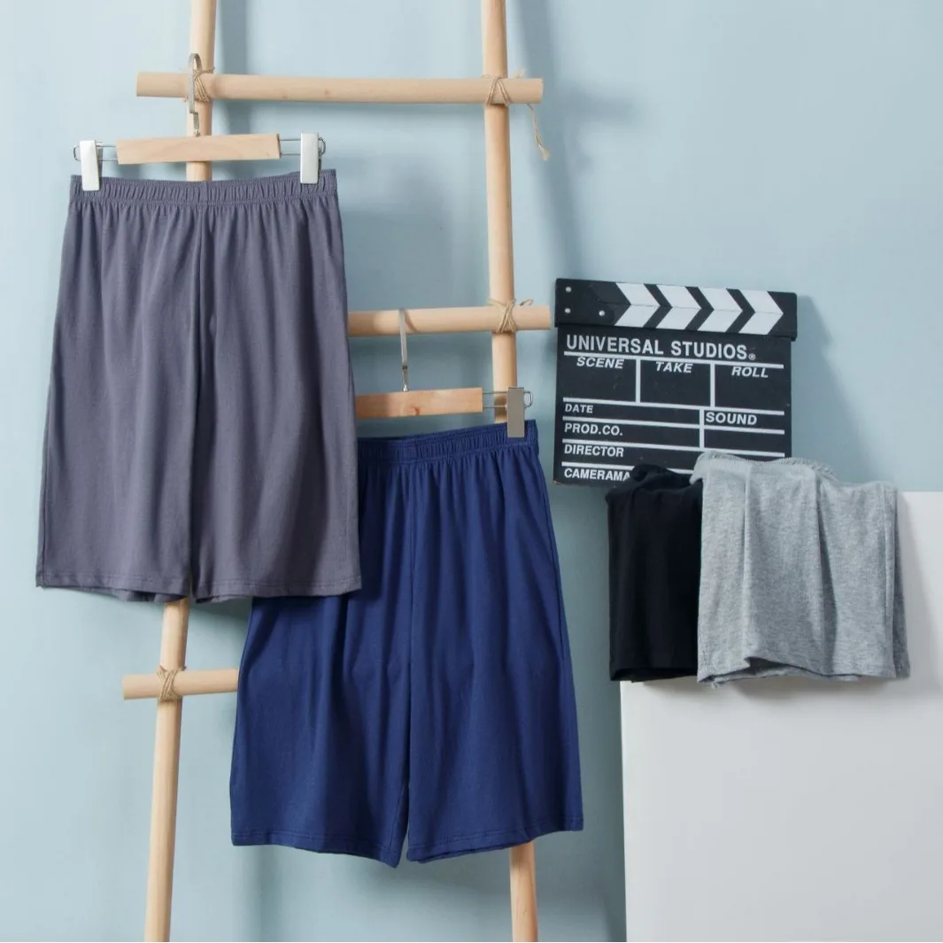 

6XL 5XL 4XL Cotton Summer Men Pajama Pants Adluts Home Loose Men’s Sleep Bottom Elastic Waist Breathable Pj Pants Shorts 3XL 2XL