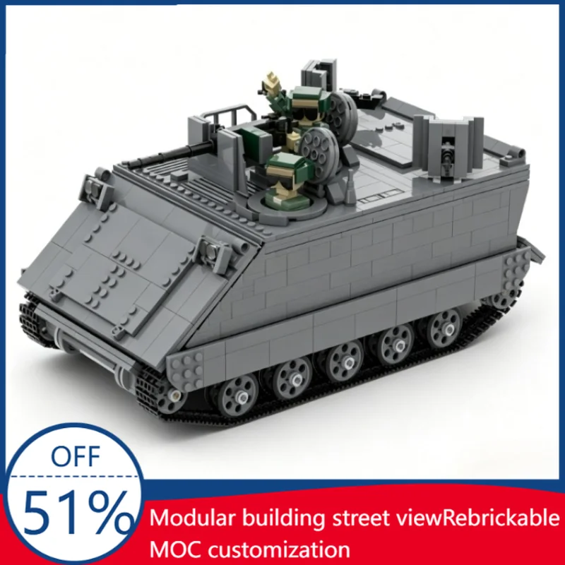 

1310PCS 1/16 Scale RC M113 Armored Personnel Carrier Building Blocks Military Vehicle Model Custom Puzzle DIY Assembly Toy Gift