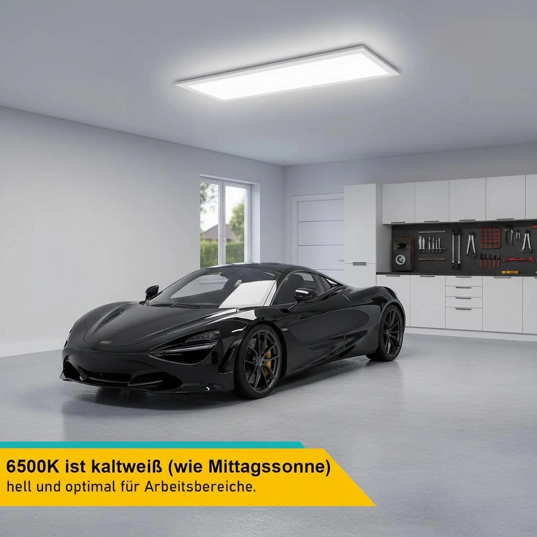 لوحة إضاءة سقف LED بيضاء 58 × 20 سم، 24 وات 3100 لومن، مصباح مسطح قابل للتعتيم 3000 كلفن - 6500 ك مع جهاز تحكم عن بعد، ضوء مستطيل حديث لغرفة المعيشة وغرفة النوم والمطبخ