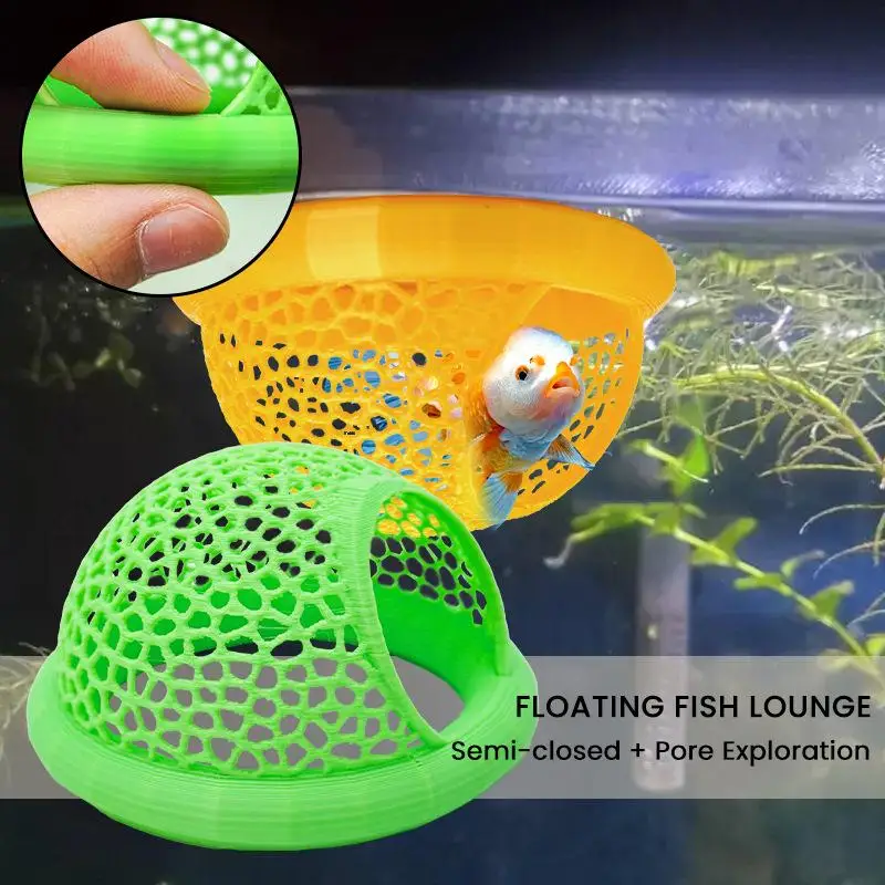 Caverna Flutuante para Betta e Camarões, Casa de Alimentação e Reprodução para Peixes Tropicais Pequenos, Acessório para Aquário de Água Salgada, Guppies