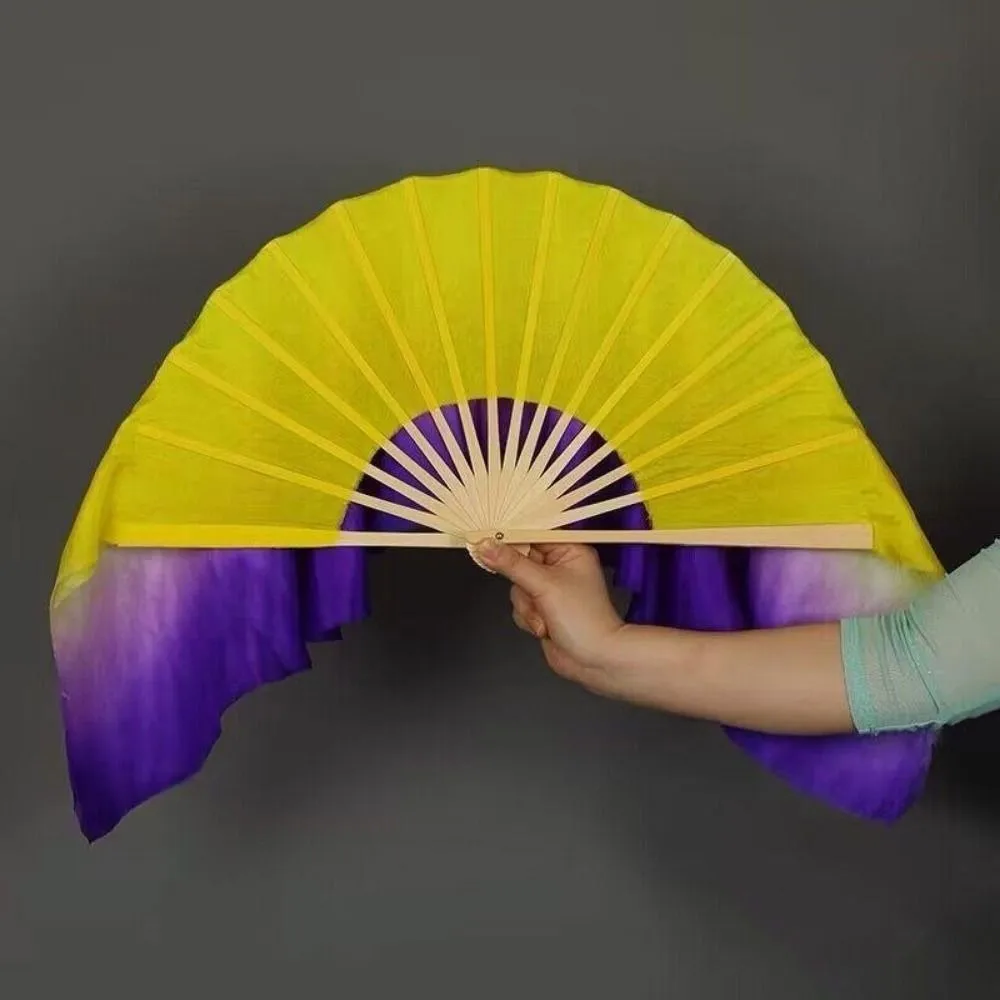 31 cm Bamboe Chinese Korte Buikdans Fan 10/20 cm Halve Cirkel Zijden Sluier Veelkleurige Paren Yangko Dans Bamboe Fans