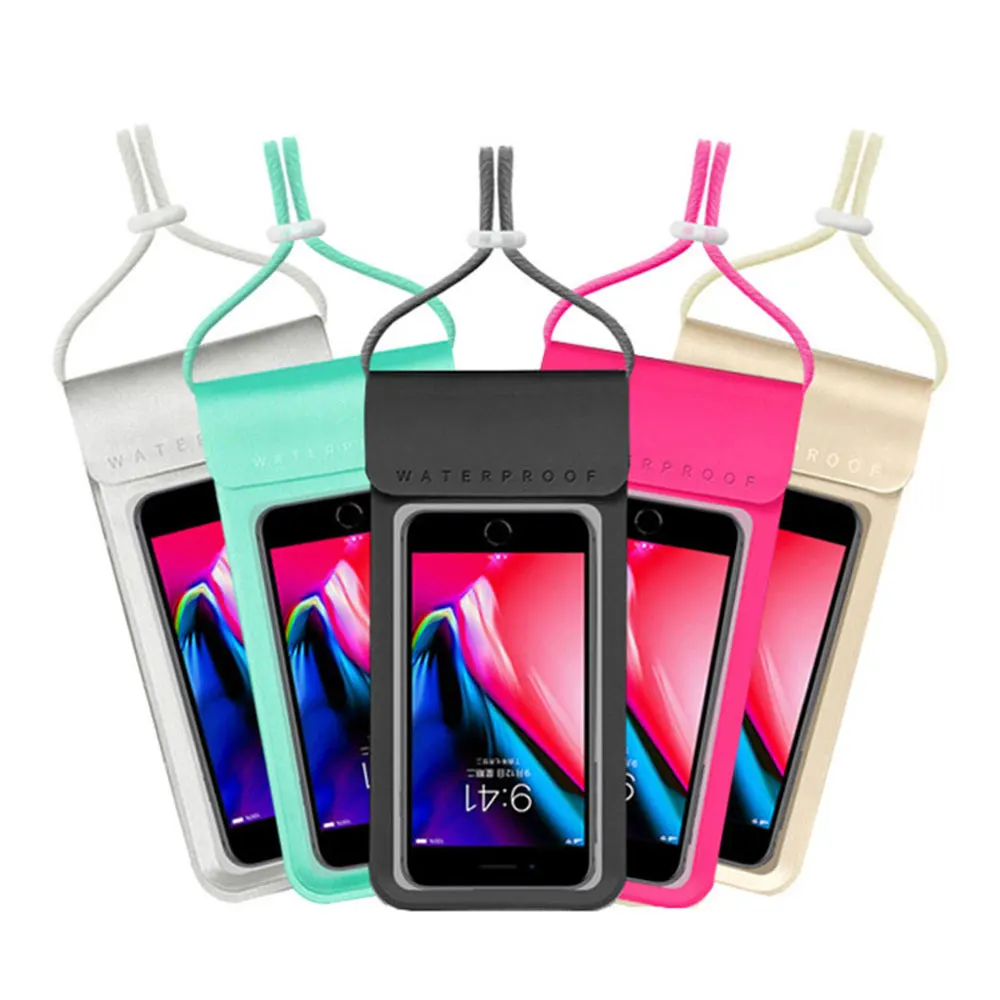 Natureifa-Sac à dos de sport étanche pour femme, étui pour téléphone de plage, natation, gym, surf, taille sèche, bateaux, camping, plongée, transparent fuchsia