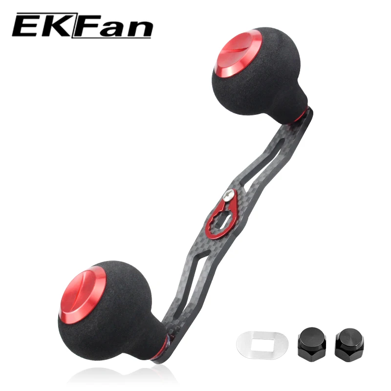 EKFan 115MM Carbon Fiber Fishing Reel Handle For Baitcasting Fishing Reel Rocker With EVA Knobs For DAI & SHI Tackle Accessory