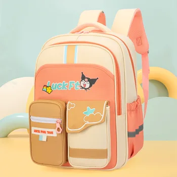 산리오 쿨로미 학생 학교 가방, 대용량 경량 옥스포드 천 배낭, 새로운 패션, 대비 색상