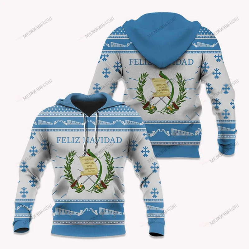 

Customize Guatemala Symbol Christmas Unisex Hoodies Loose Tops Sweatshirts Winter Casual Clothing Oversized Streetwear