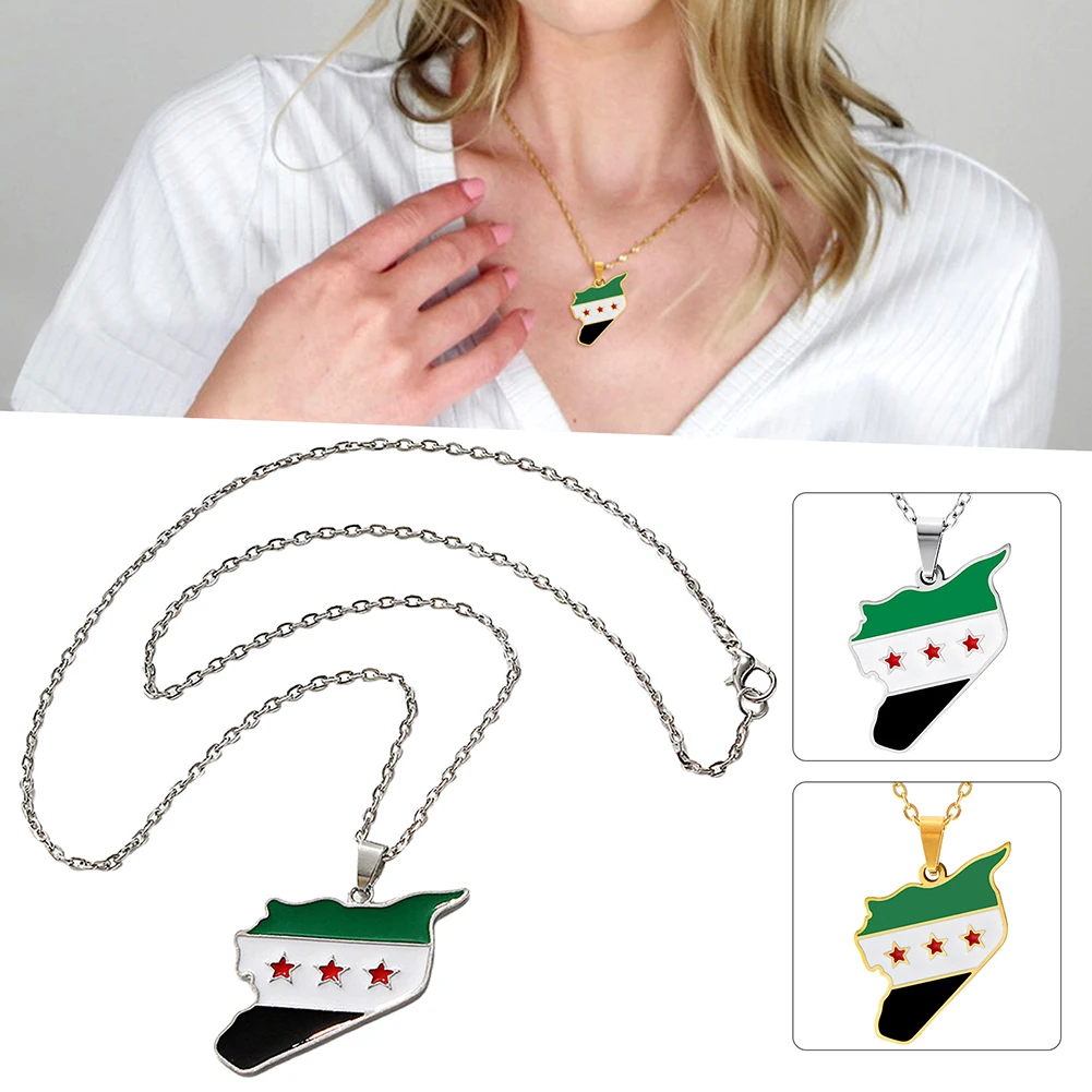 قلادات الموضة السورية سلسلة سلسلة الجمهورية العربية السورية لملابس الحفلات اليومية قلادة سيريا قلادة سوريا