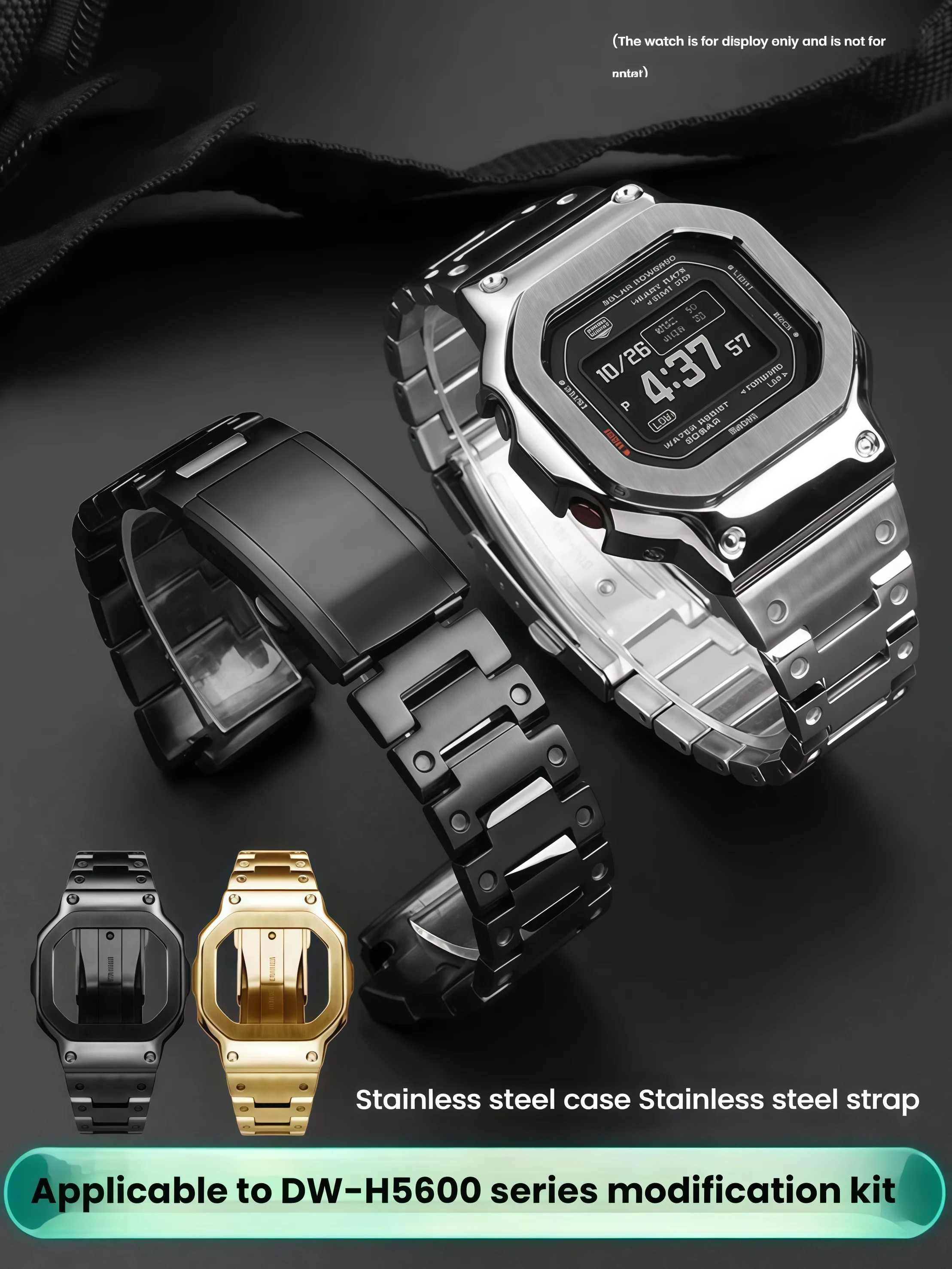 Stainless Steel Kit For Casio DW-H5600 Bracelet Case Metal Bezel 3-colors Silver Gold Black G-Square H5600 Refit Accessorie men