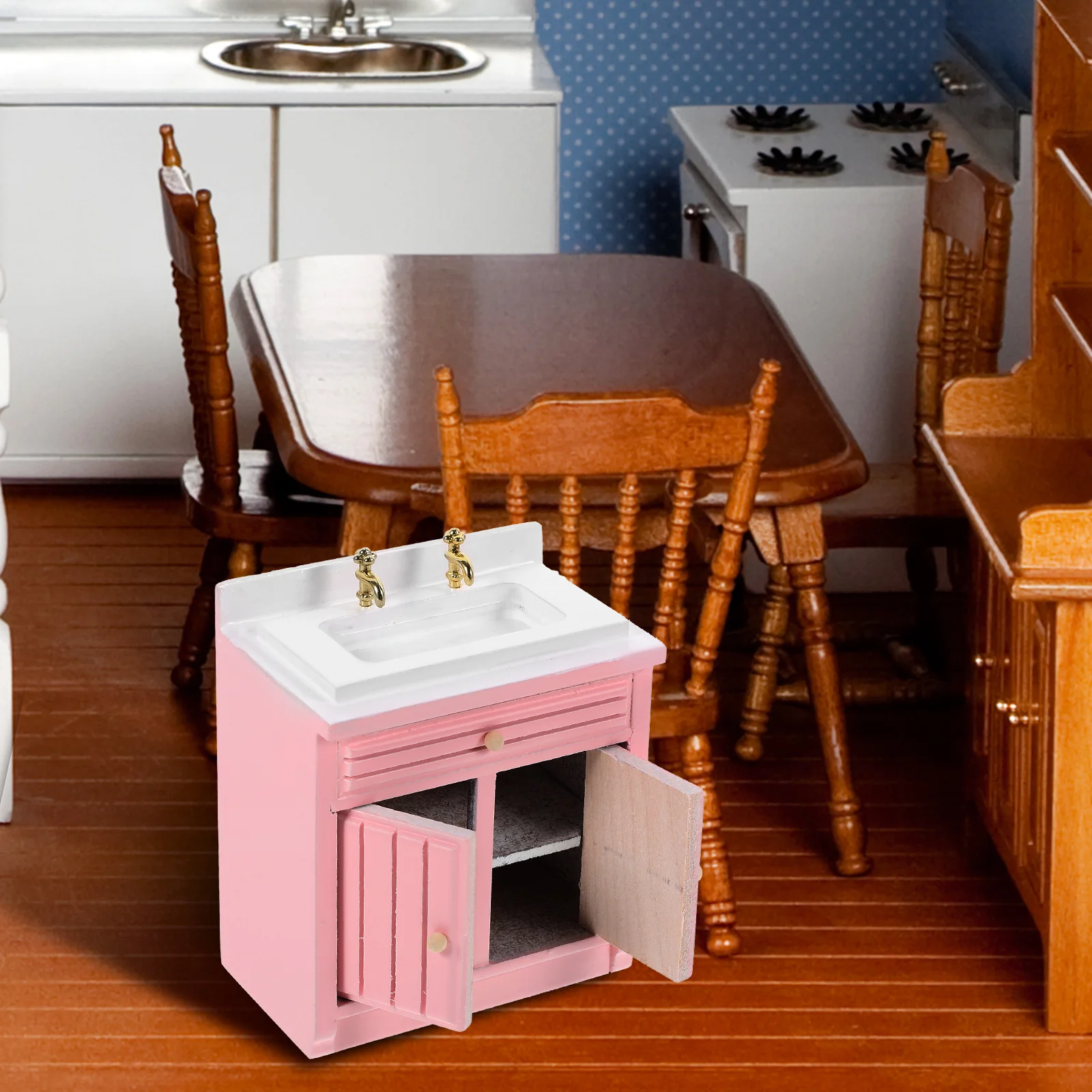 อุปกรณ์ครัวขนาดเล็ก Miniature อ่างล้างหน้า House Sink เฟอร์นิเจอร์ชุด Supply เครื่องประดับ