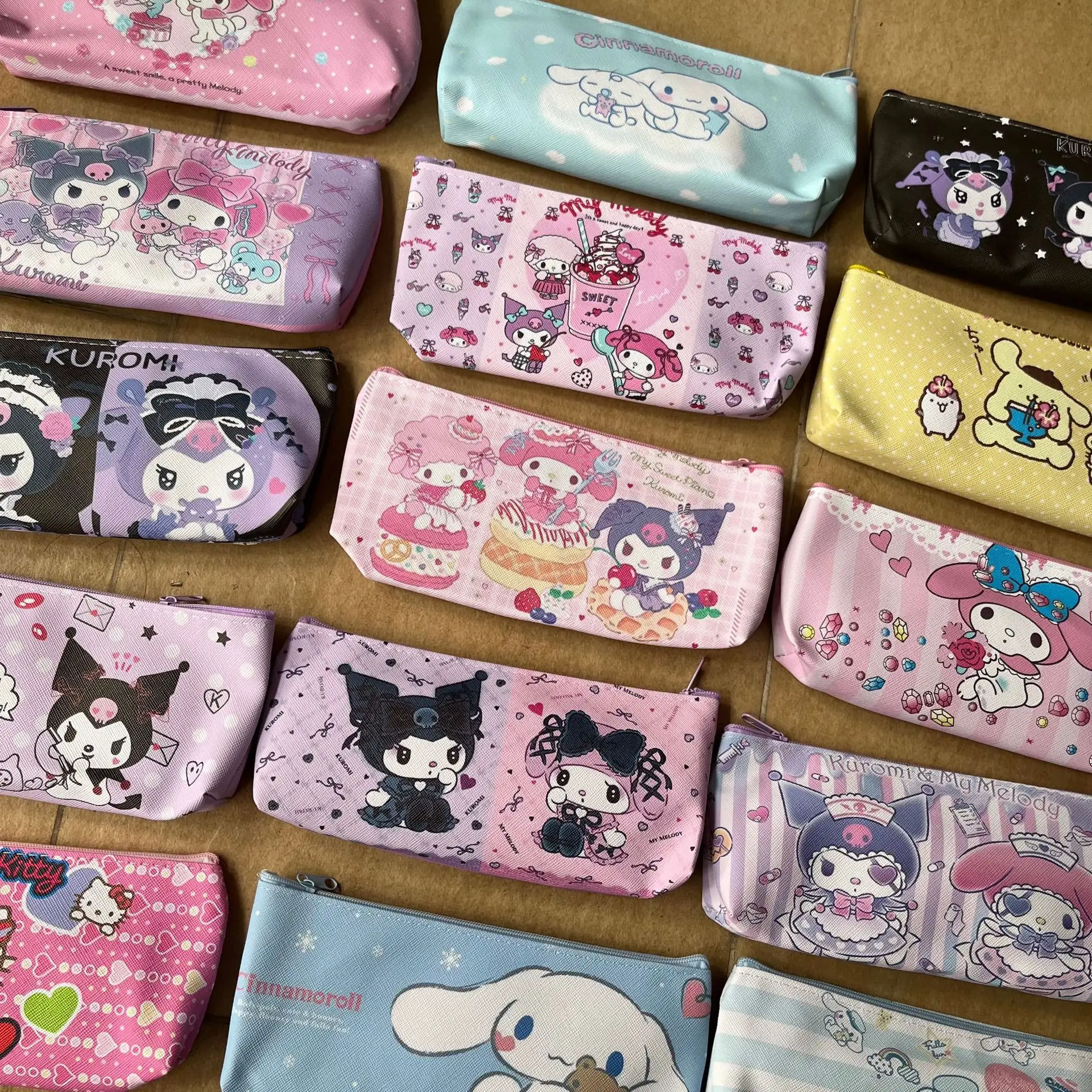 Sanrio niedlichen Feder mäppchen Hallo Kitty Schul bedarf Melodie japanisches Briefpapier Kuromi cinnamorollkawaii Bleistift beutel Großhandel