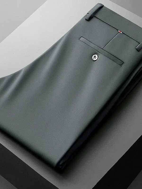 

TUCANO Summer Ice Silk Sports Casual Men's Long Pants Loose Straight Leg Busin Gentleman Daily Wear Nylon Spandex Blend