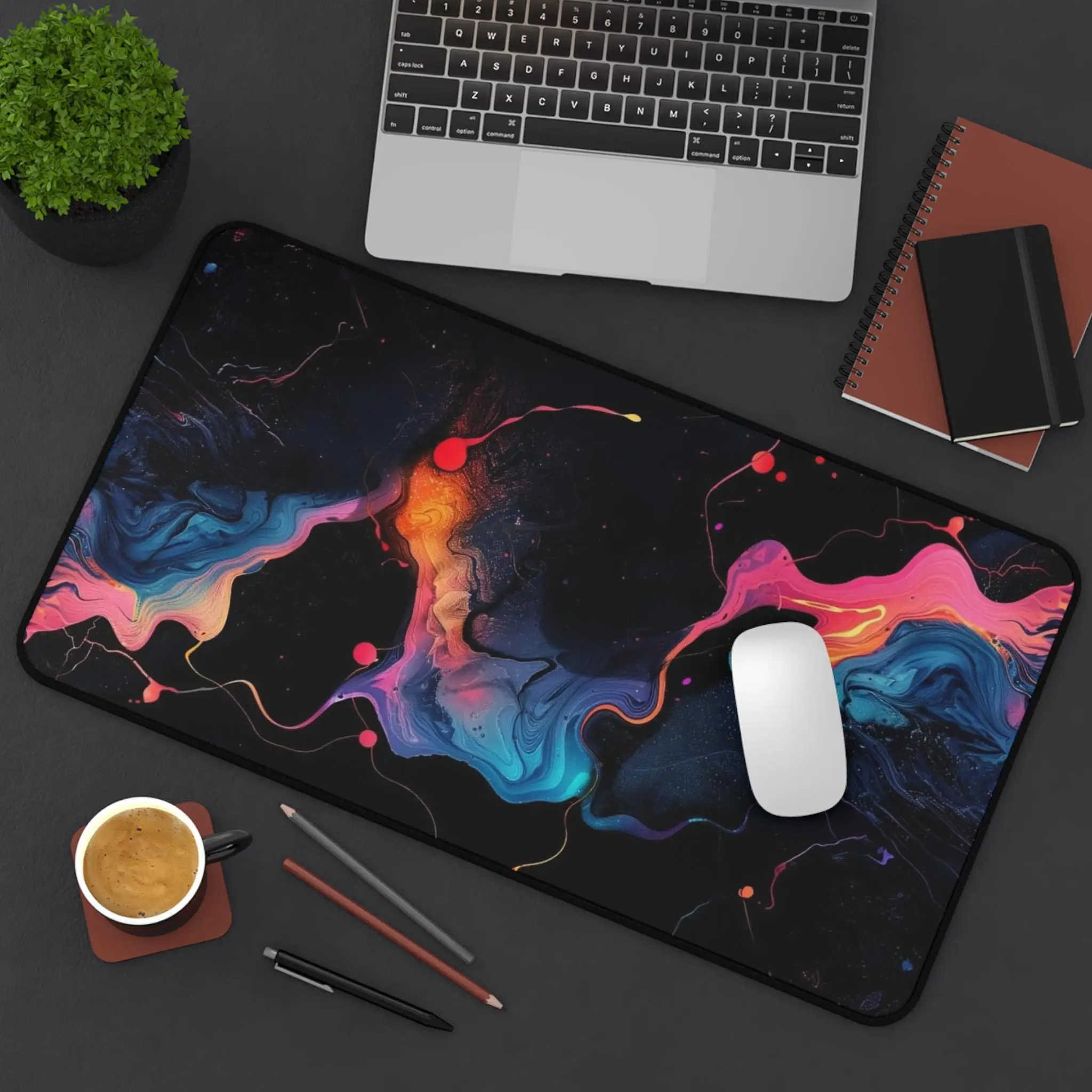 

Abstract Keyboard Notebook Deskmat, Flowing Colors,abstract Art Aesthetics,female Desk Decoration, Desktop Aesthetic Decoration