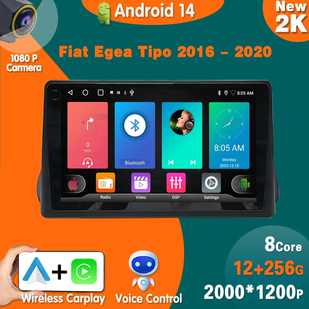 

Android 14 For Fiat Egea Tipo 2016 - 2020 Car Radio Stereo Multimedia Video Player Navigation GPS carplay 4G WIFI BT Head Unit
