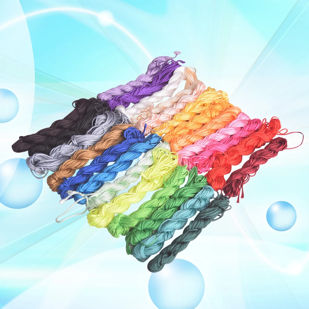 

20 Rolls Multicolor Craft Cord for DIY Bracelets Necklaces Jade Line Rope for Wrapping Rings Tassels Chinese Knots and Beading