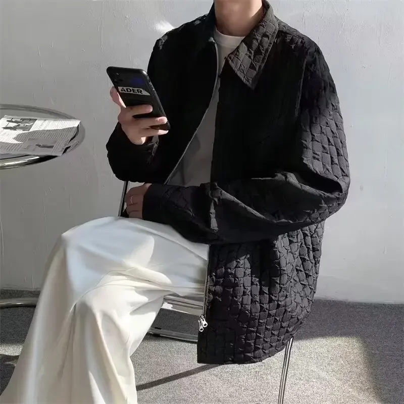 Korean Vintage Casual Loose Shirt For Men Autumn Winter Fashion Harajuku Men's Long Sleeved Shirt Jacket Coat Japan Streetwear