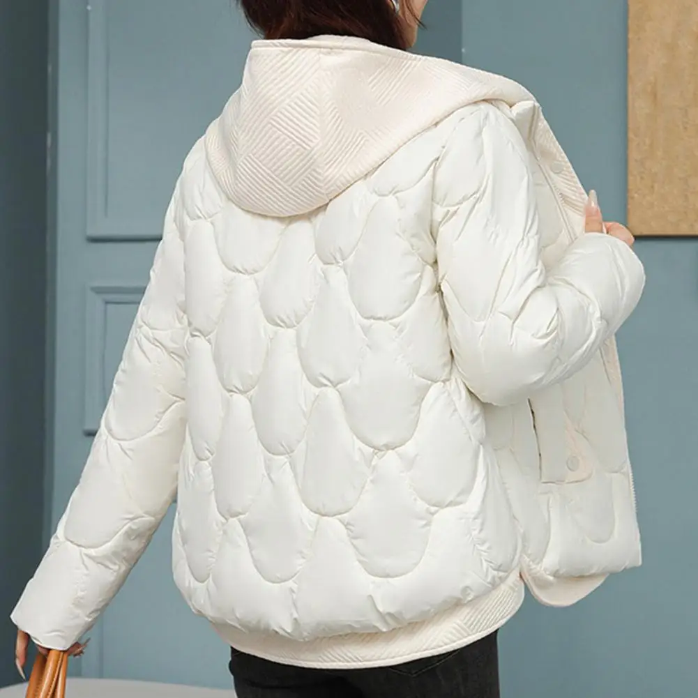 

2025 Autumn/Winter New Women's New Fashion And Casual Versatile Stand Up Collar Hooded Jacket Cotton Coat ﻿Down Cotton Jacket