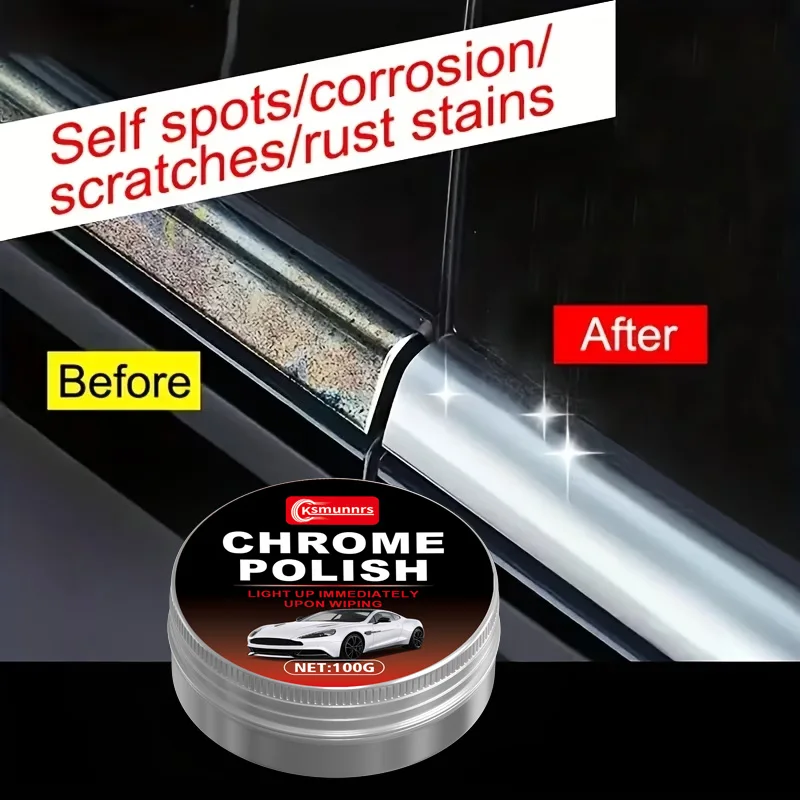 Automotive Chrome Restoration Paste For repairing and maintaining door handles, window chrome trims, and car grilles