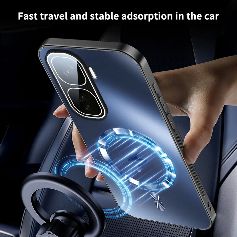 VIVO IQOO Neo 10 Pro ケース 新型 AG マット ライトニング マグネット式 ハードシェルカバー IQOO Neo 10R 耐衝撃バンパー フンダ