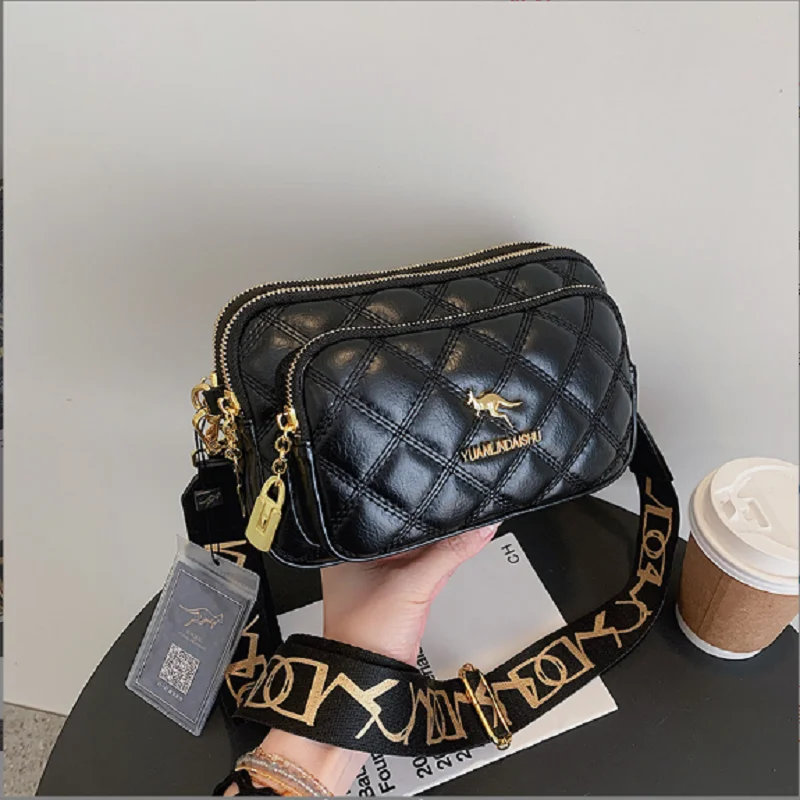 New Women Luxury Fashion High Quality Leather Multi Zipper Purse Wallet Diamond Lattice Clutch Bag Crossbody Shoulder Bags