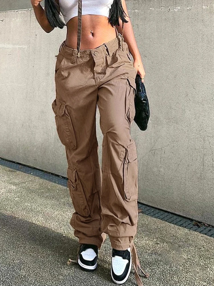 

Y2K Workwear Jeans Women Autumn Winter European American High Waist Loose Wide Leg Retro Straight Leg Pants