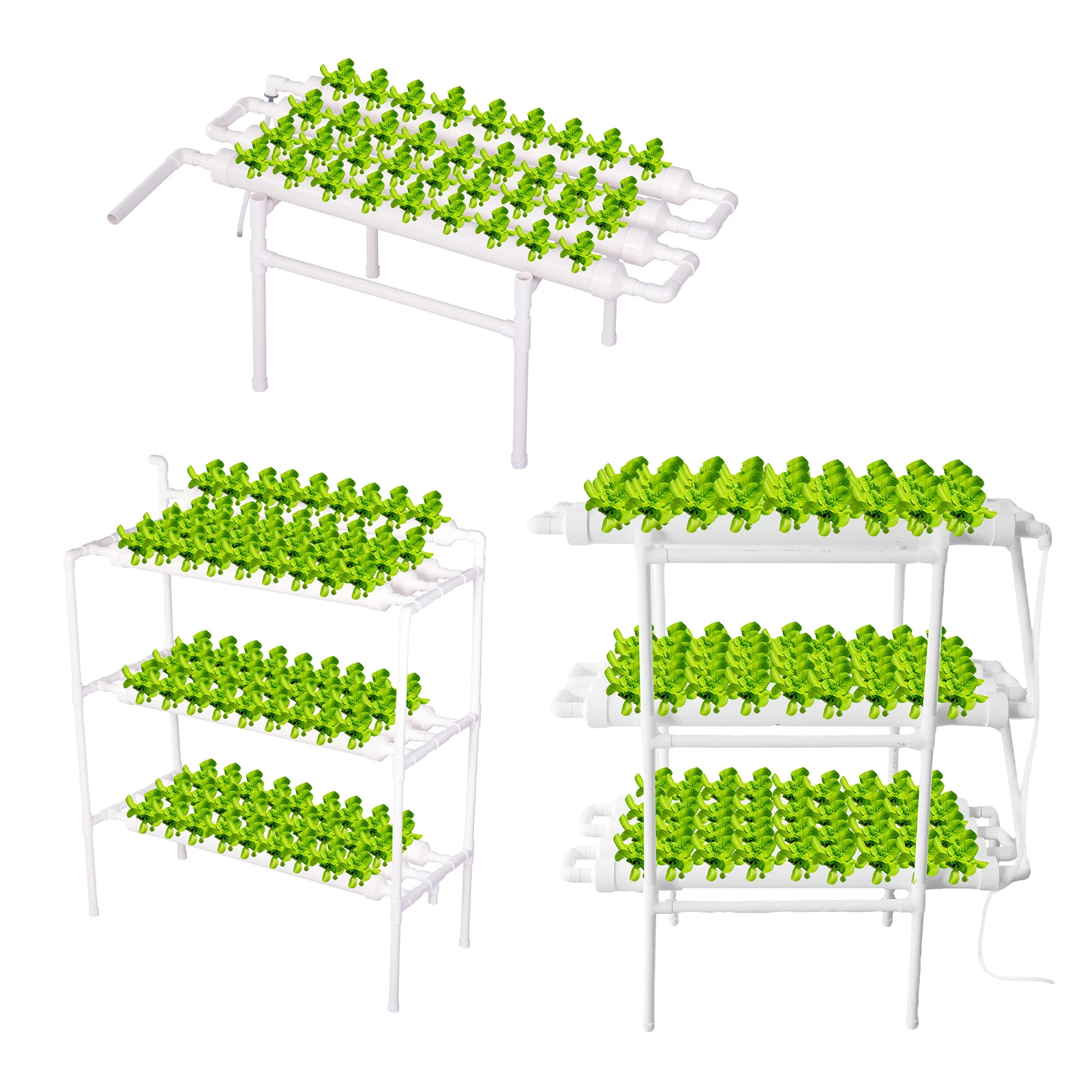 

Hydroponics System Vertical Indoor Growing System PVC Pipes Gardening System with Water Pump,Timer,Grow Kit for Leafy Vegetables