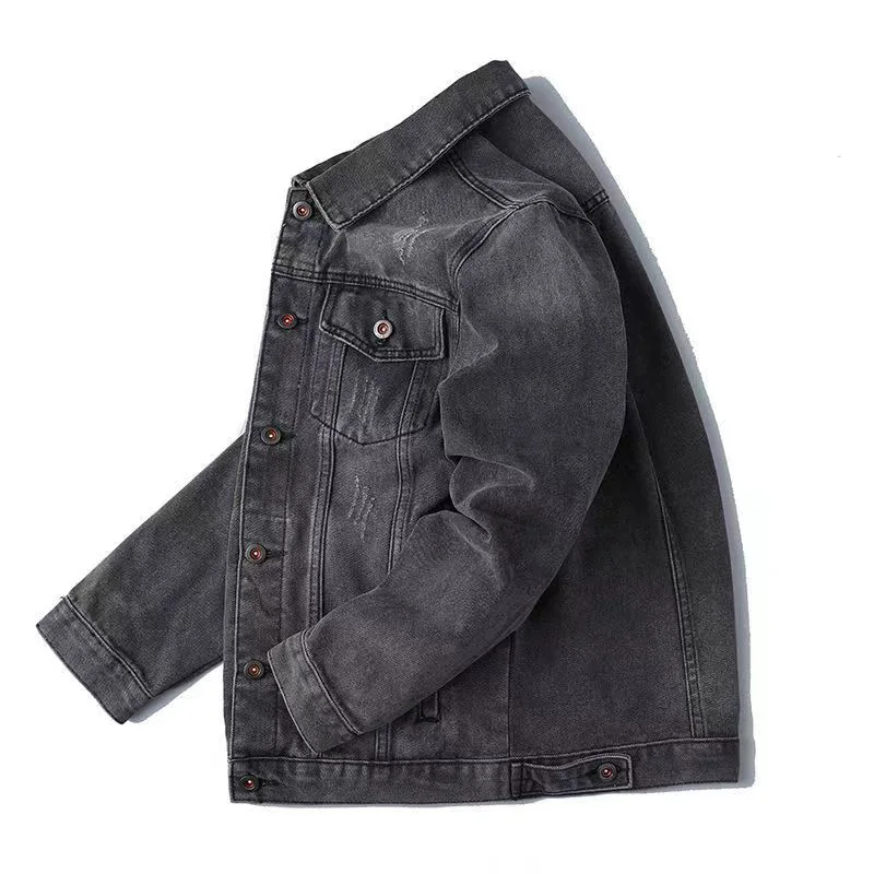 

Men's Retro Denim Jacket, Casual Street Style Multi Pocket Denim Jacket