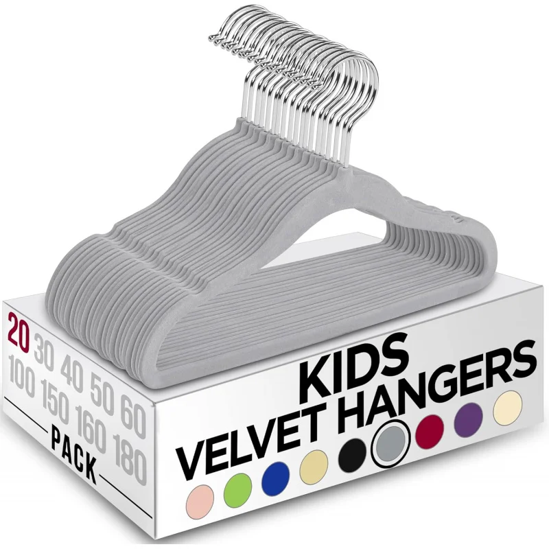 

Utopia Home Kids Velvet (20 шт.) — 11-дюймовый прочный детский шкаф с вешалками — идеальный нескользящий шкаф для малышей для всех