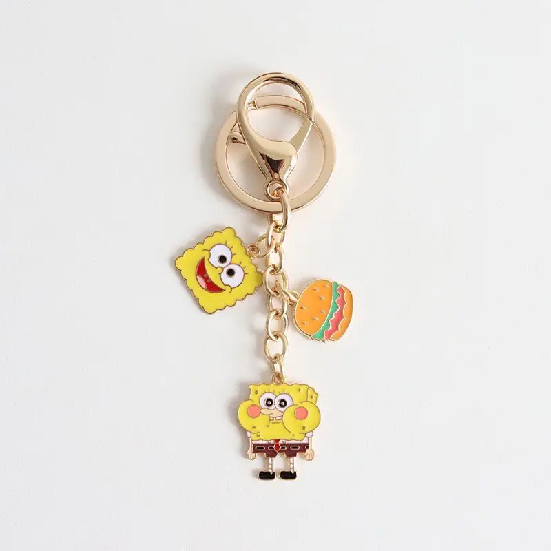 SpongeBob Patrick Star Keychain Cartoon Keyring Couple Backpack Pendant Decorative Jewellery Womne Creative Car Key Ring Gift