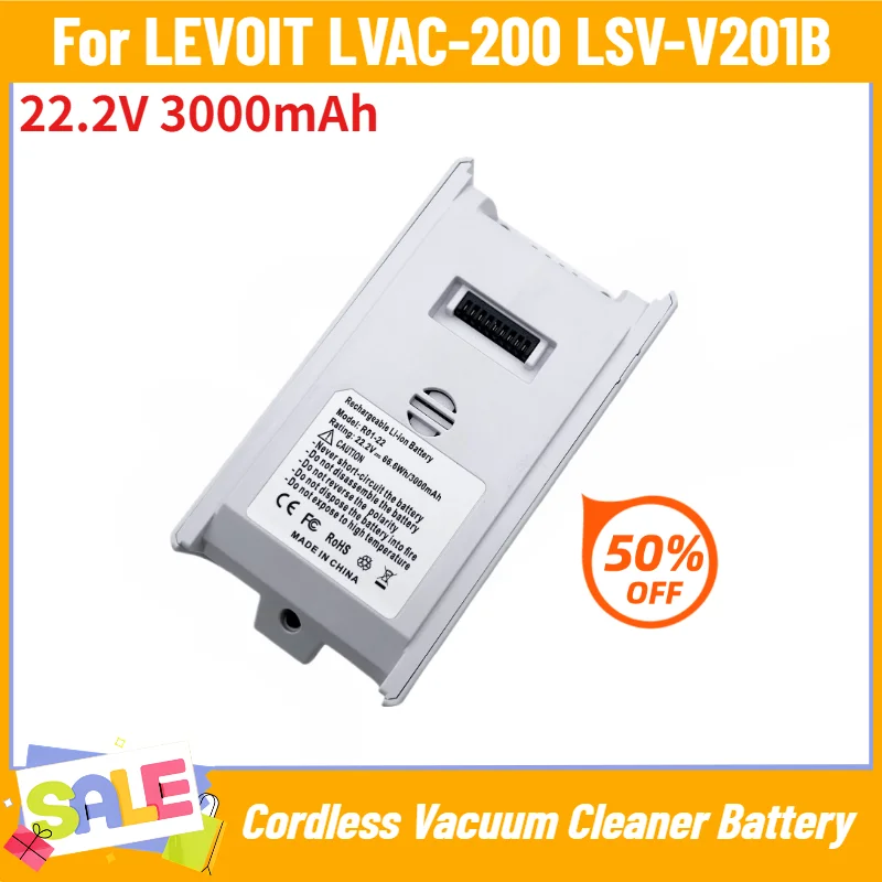 High Quality 22.2V 3000mAh Battery for LEVOIT LVAC-200 LSV-V201B Cordless Vacuum Cleaner Replacement Battery