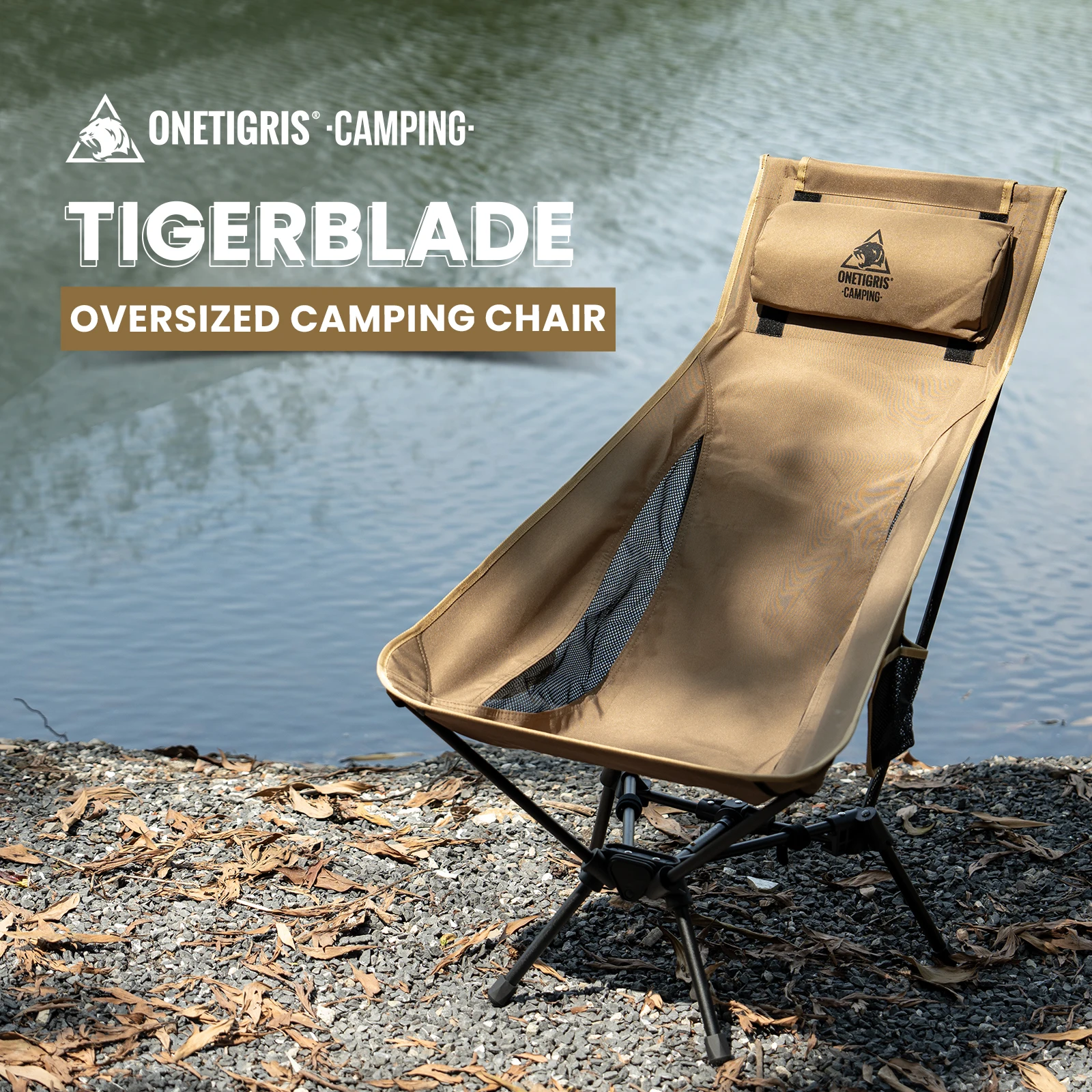 

OneTigris Portable Tigerblade Camping Chairs Outdoor High Back Chair For Fishing Trekking BBQ Parties Gardening Indoor Use