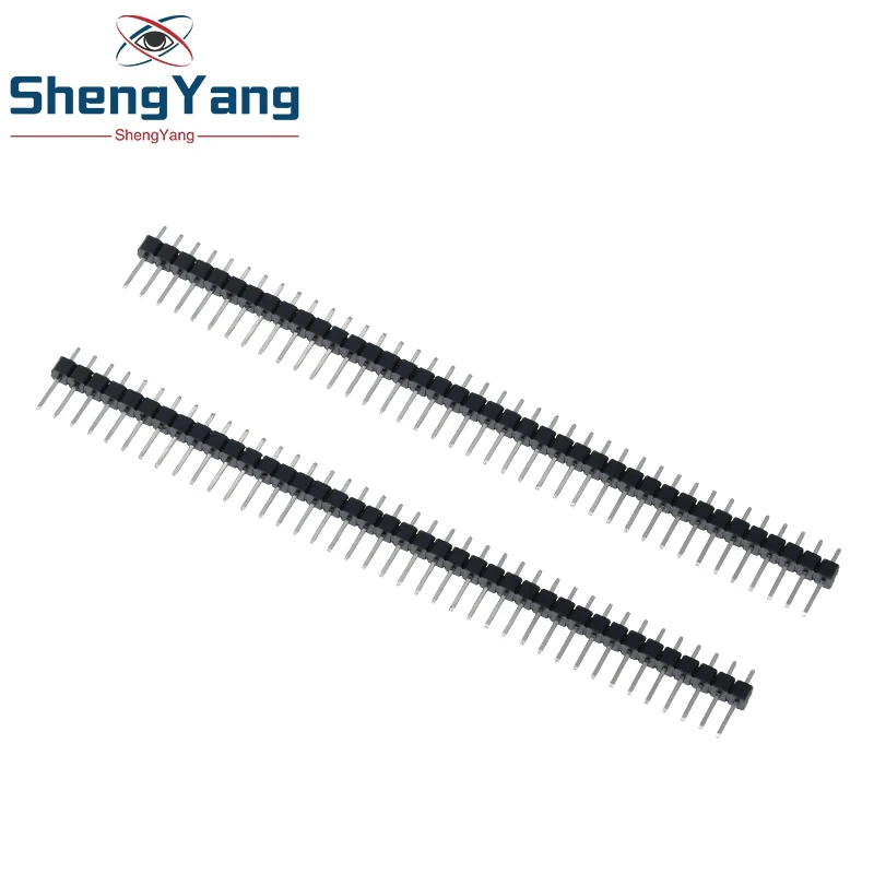 TZT 10pcs 40 Pin 1x40 Single Row Male 2.54 Breakable Pin Header Connector Strip for Arduino Black