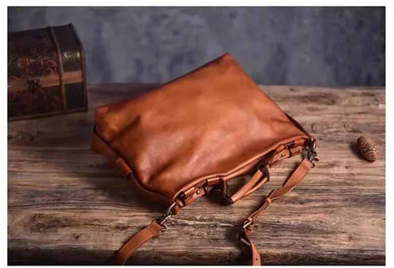 PNDME Designer Vintage Echtleder Aktentasche für Damen und Herren, Organizer, Luxus Rindsleder Arbeitstasche, Laptop-Messenger-Tasche, Handtasche – Detail 7