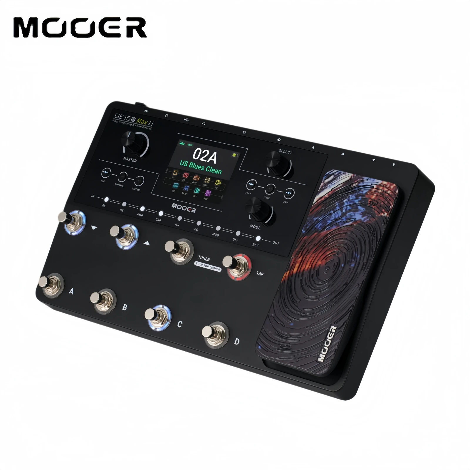 MOOER GE150 Max Li Multi-Effects Processor Guitar Pedal for Electric Guitar Bass Studio Stage Outdoor Live Performance Set