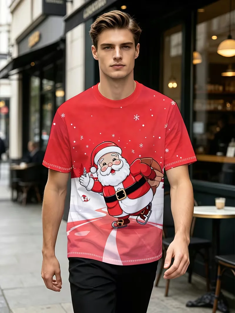 Christmas Elf Costume T Shirt Men Women 3D Green Suit Belt Print Short Sleeve Crew Neck Funny Xmas Party Top XXS-6XL