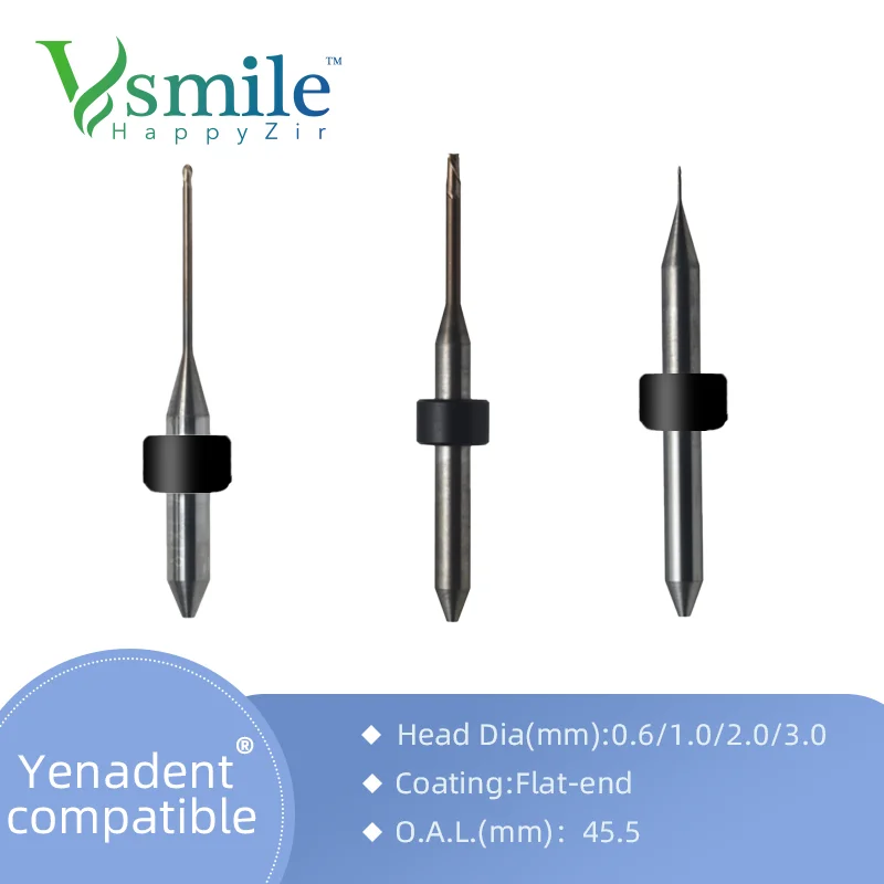 

Dental Laboratory Milling tools Compatible with Yenadent Milling Machine to Mill Metal titanium Disc in Cadcam with Shank 4.0mm