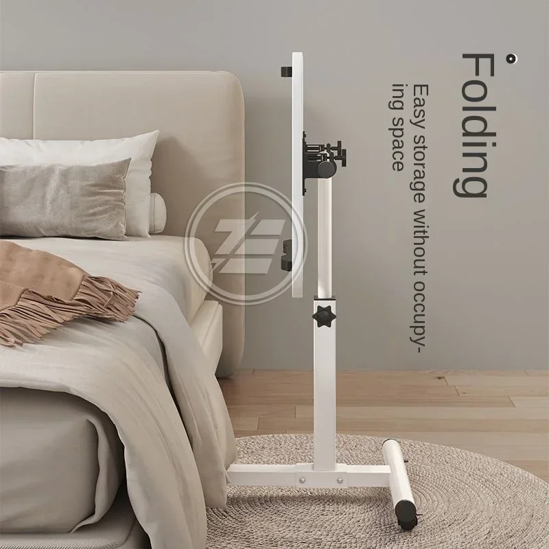 Rotatable Bedside Table Lift-up Mobile Adjustable Lifting and Folding Computer Table Sofa Side Table