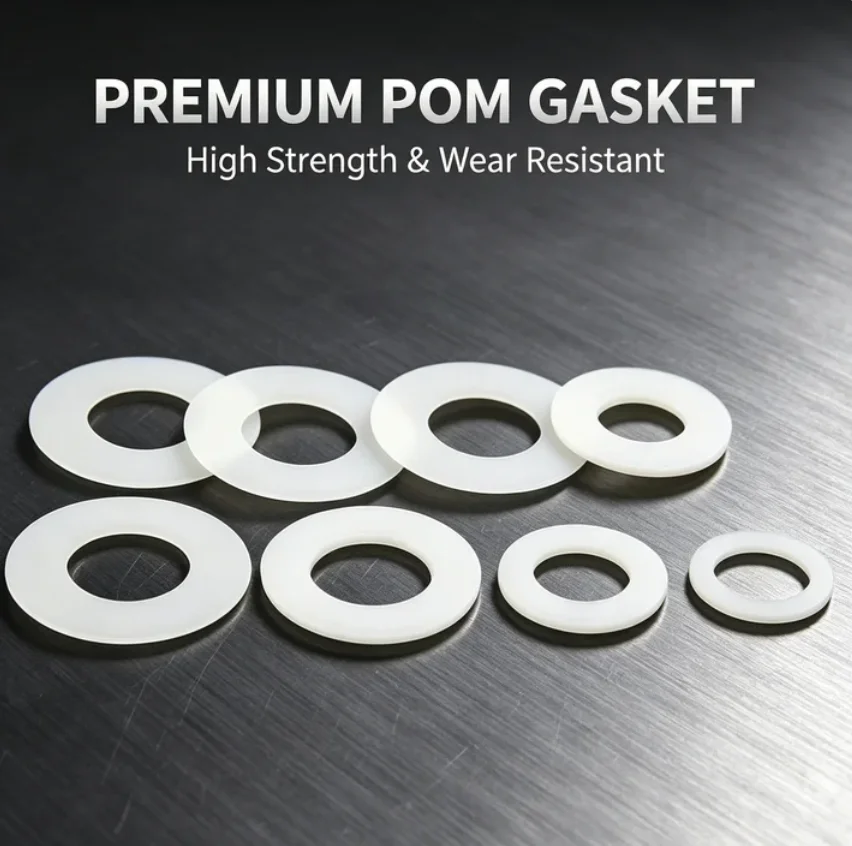 PREMIUM POM GASKET High Strength & Wear Resistant White Hard POM Insulating Shim Spacer Anti-Abrasion Flat Pad For M2-M12 Screws