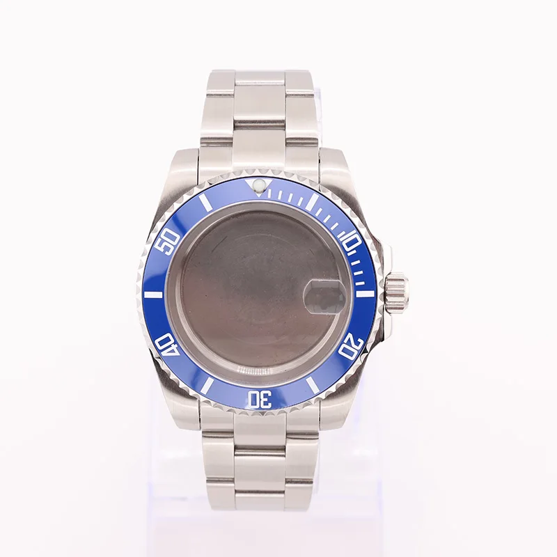 40 mm dunkelblaues Submariner NH35 NH36 NH34 Gehäuse und Armbandzubehör für Seiko Parts Automatik-Herrenuhr-Ersatzteile