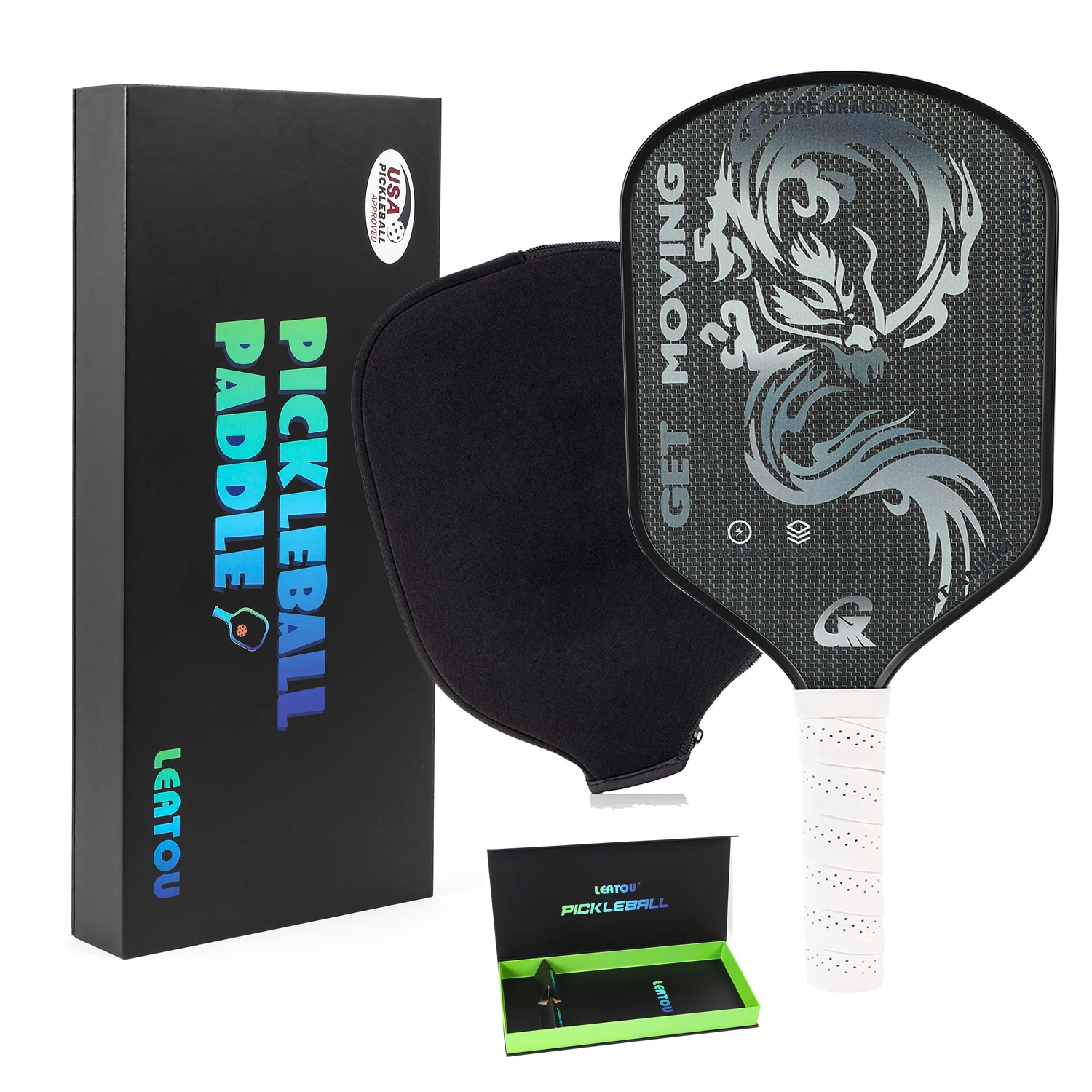 Pickleball Paddle I 16MM Titanium Carbon Fiber Paddle Power & Spin I Lightweight Design for Competitive Players