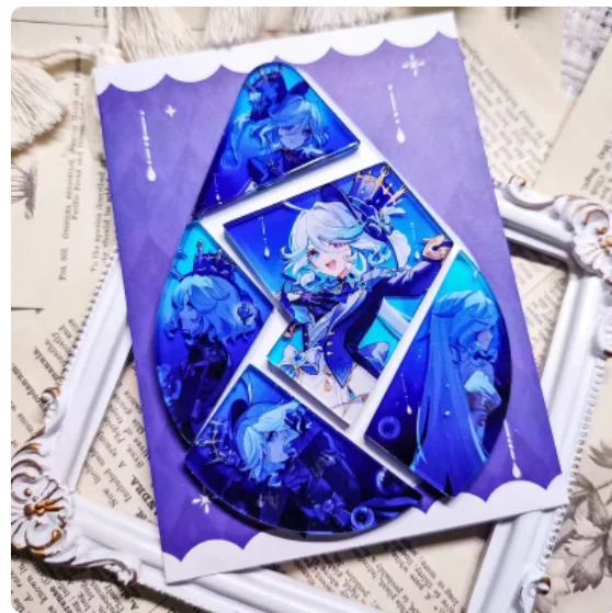 Japanese Anime Genshin Impact Furina Acrylic Stand Figure Model Plate Cosplay Collection Desktop Decor Gifts HGS