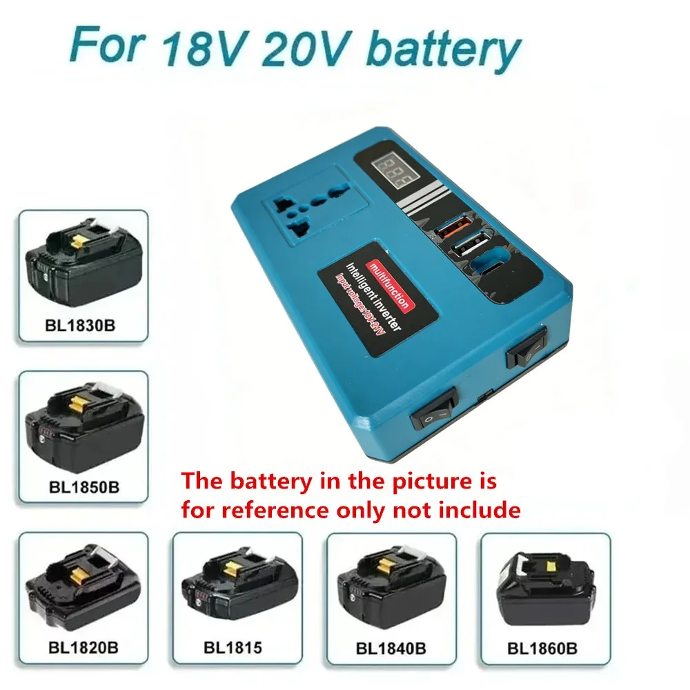 

120W 220V Multifunction Intelligent Lithium Battery Outdoor Work Inverter for Makita 18V Li-ion battery BL1815 BL1830 BL1850 HOT